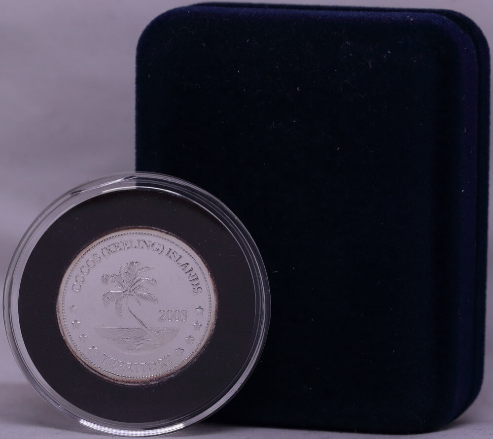 Keeling Cocos Islands 2003 Silver 10 Dollar Proof KM# X8 Missing Legend Error product image