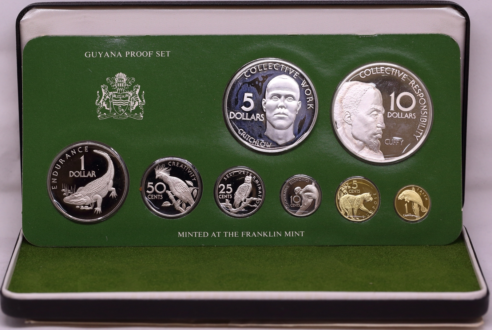 Guyana 1976 Silver Proof Coin Set (8) KM#PS1 ASW - 1.87ozt product image