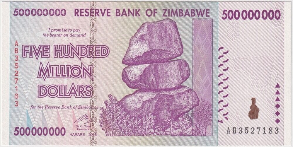 Zimbabwe 2008 500 Million Dollars P# 9 Uncirculated product image