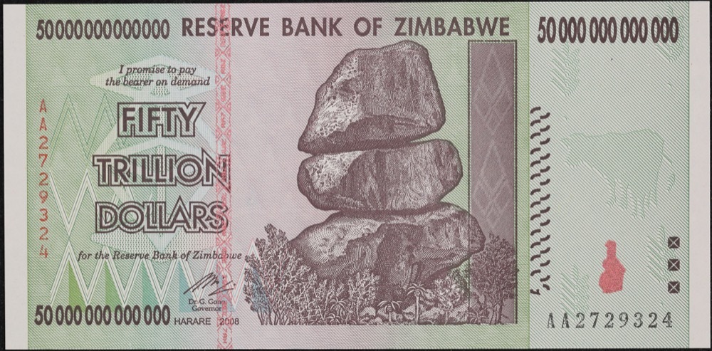 Zimbabwe 2008 50 Trillion Dollars P# 8 Uncirculated product image