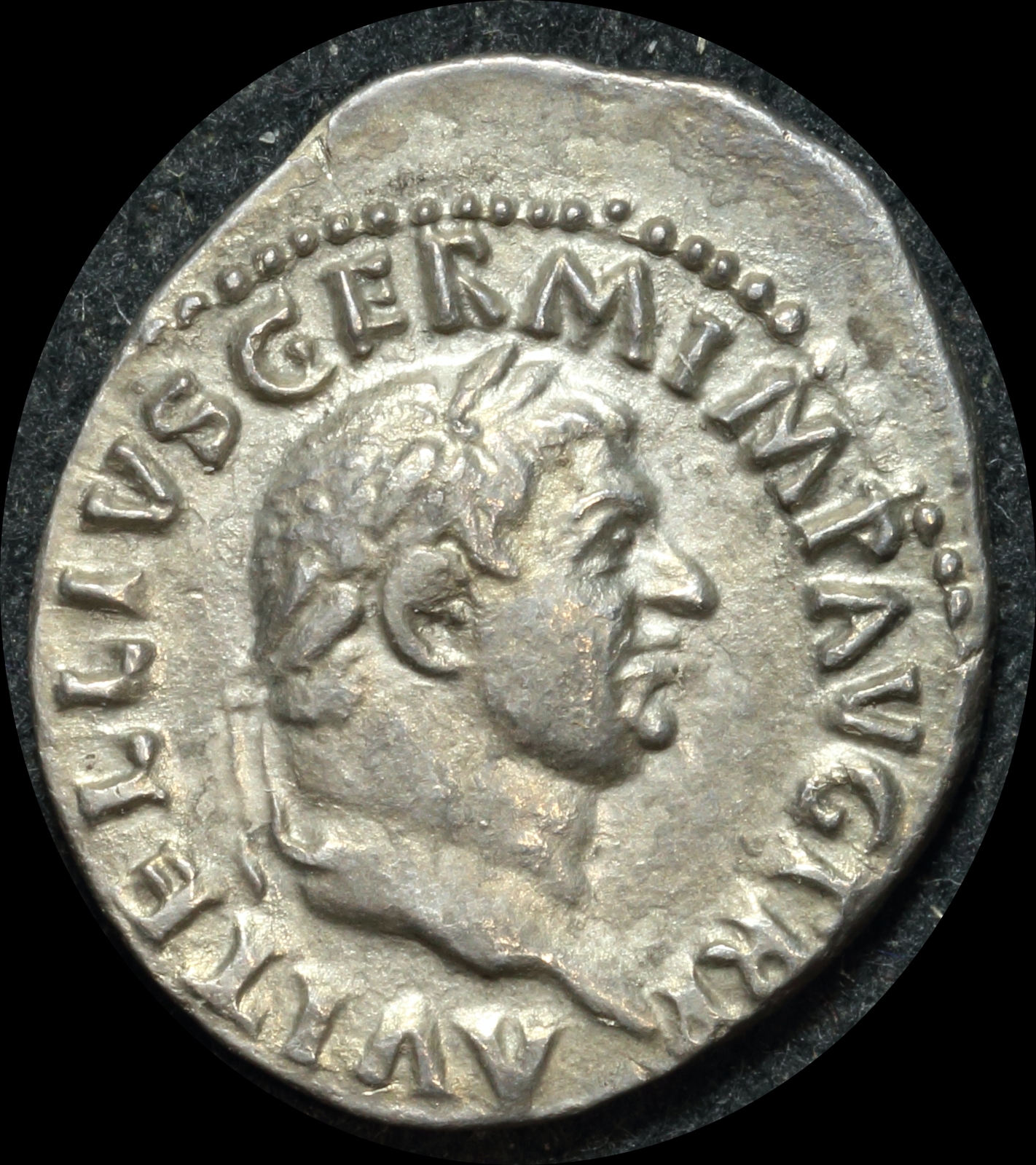 Ancient Rome (Imperial) 69 A.D. Vitellius Silver Denarius Libertas good VF product image