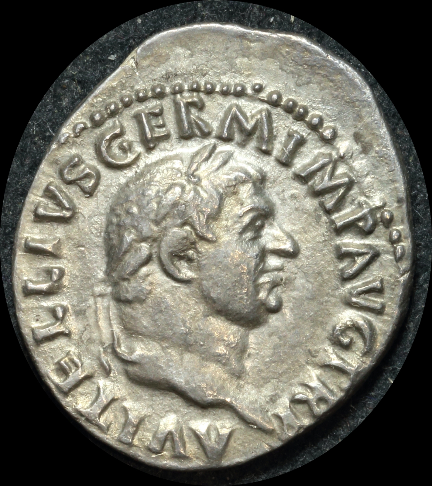 Ancient Rome (Imperial) 69 A.D. Vitellius Silver Denarius Libertas good VF product image