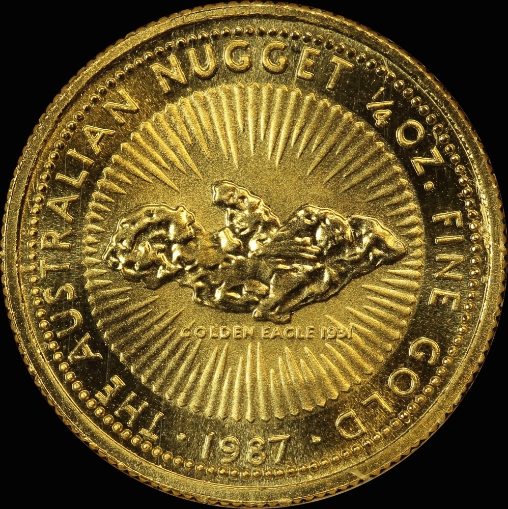 1987 Gold Quarter Ounce Specimen Coin Golden Eagle Nugget product image