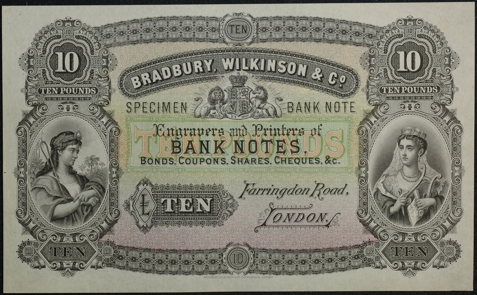 Bradbury Wilkinson & Co Ten Pound Advertising Note Uncirculated product image