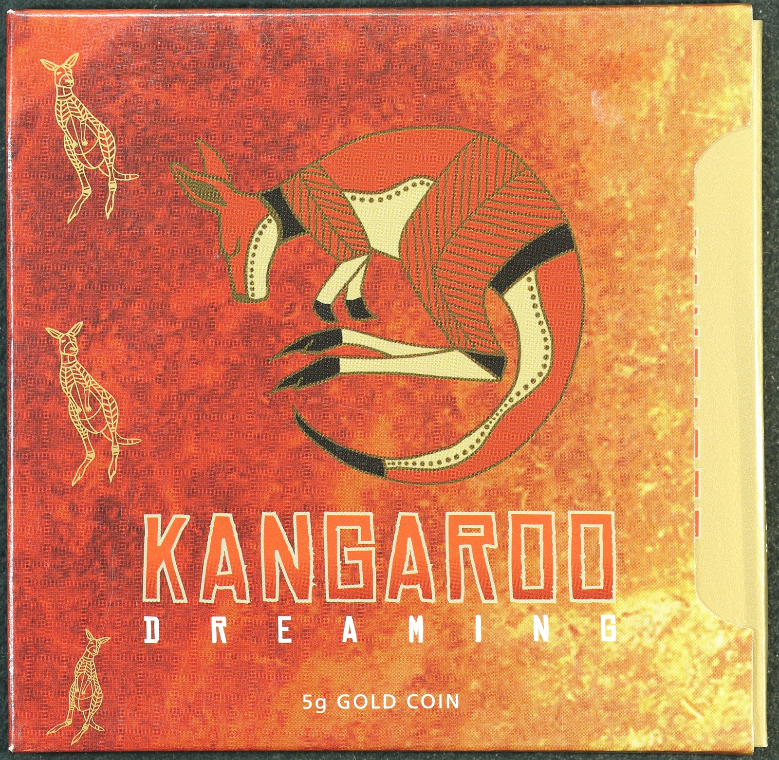 2008 Gold 5 Grams Rectangular Coin Kangaroo Dreaming product image
