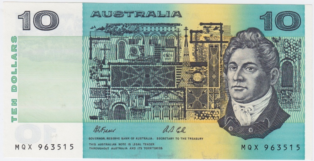 1991 $10 Note Paper Fraser/Cole Without PIL R313b Uncirculated product image