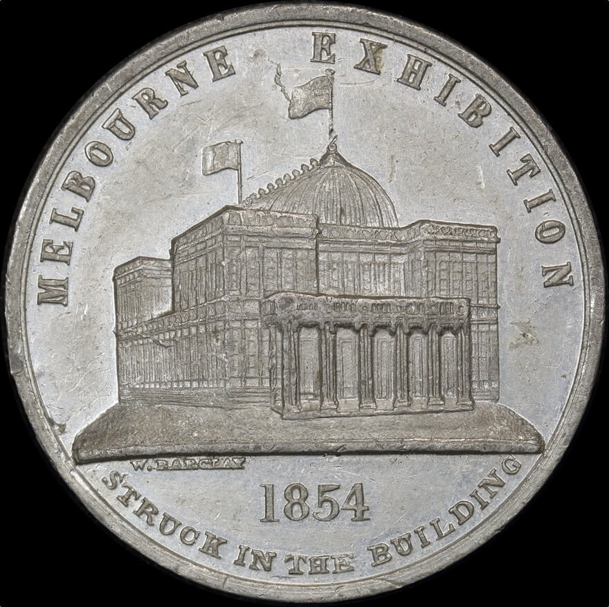 1854 Melbourne Exhibition Medallion in White Metal by WJ Taylor product image