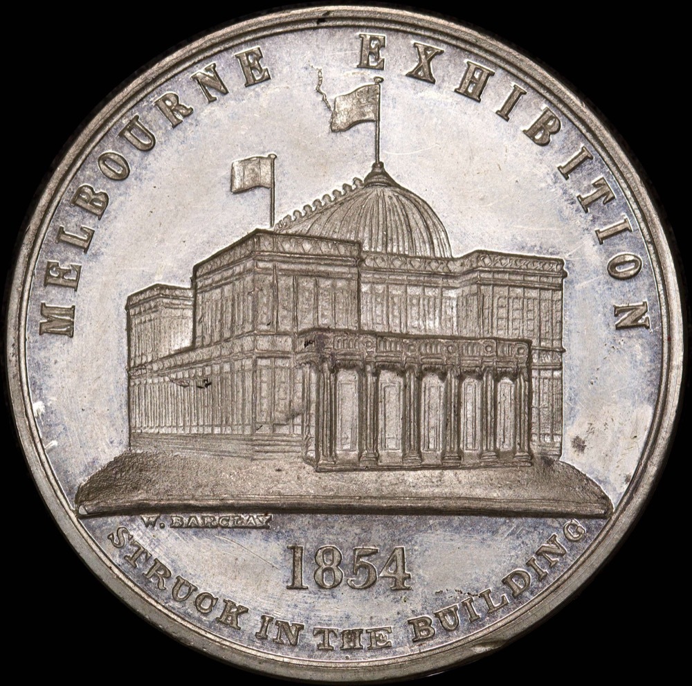 1854 Melbourne Exhibition Medallion in White Metal by WJ Taylor product image