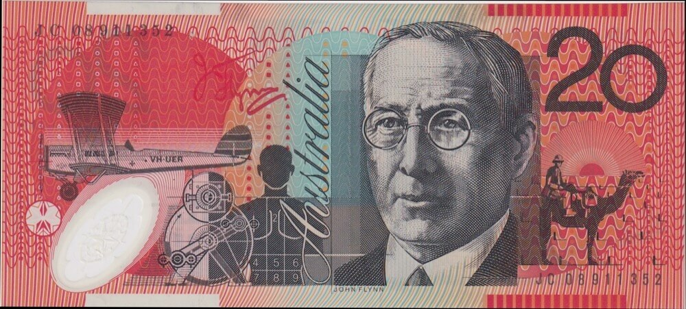 2008 $20 Note Stevens/Henry Last Prefix JC08 R421bL Uncirculated product image