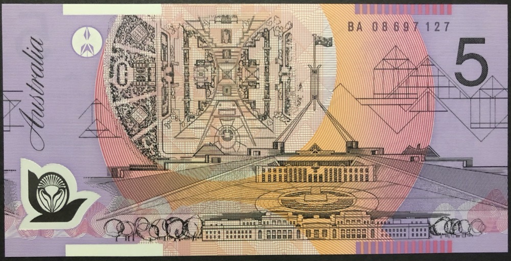 2008 $5 Note Stevens/Henry BA08 First Prefix 221bF Uncirculated product image