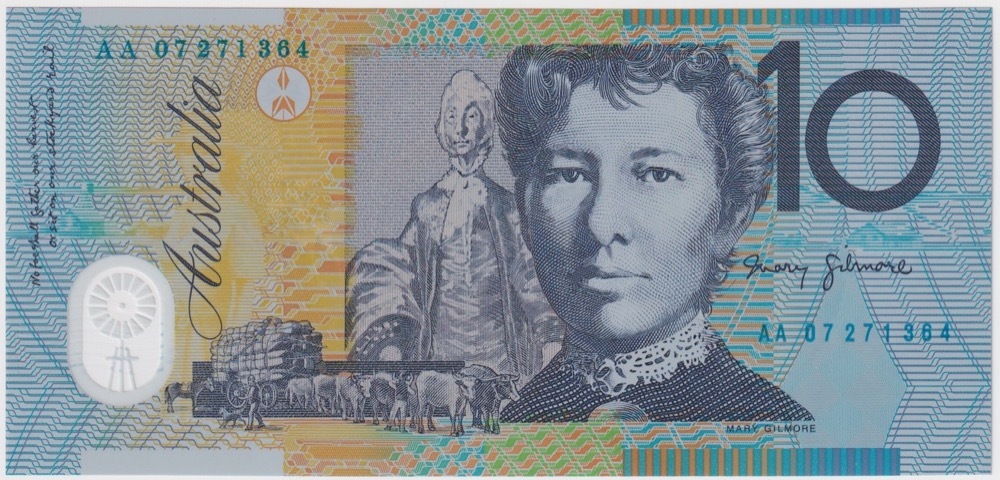 2007 $10 Note Stevens/Henry AA07 First Prefix 321aF Uncirculated product image