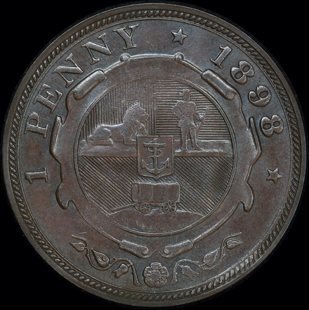 South Africa 1898 Copper Penny KM#2 Uncirculated product image