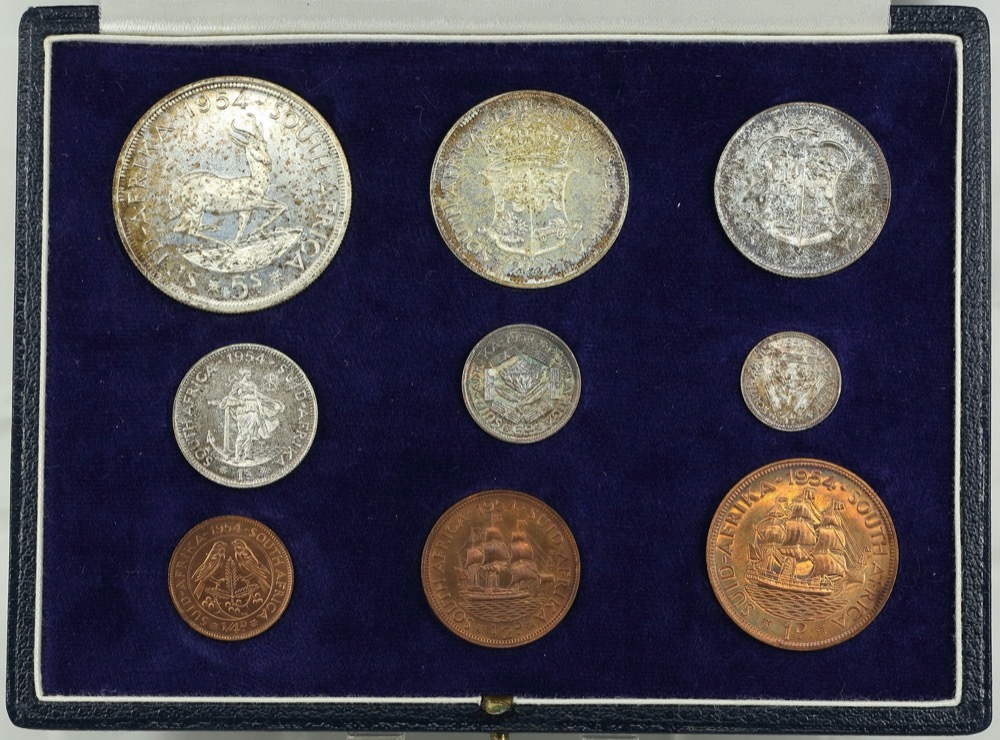 South Africa 1954 Short Proof Coin Set KM# PS30 FDC product image