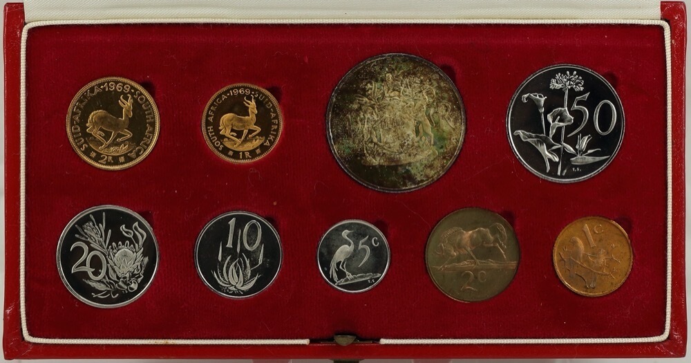 South Africa 1969 Long Proof Coin Set KM# PS75 FDC product image