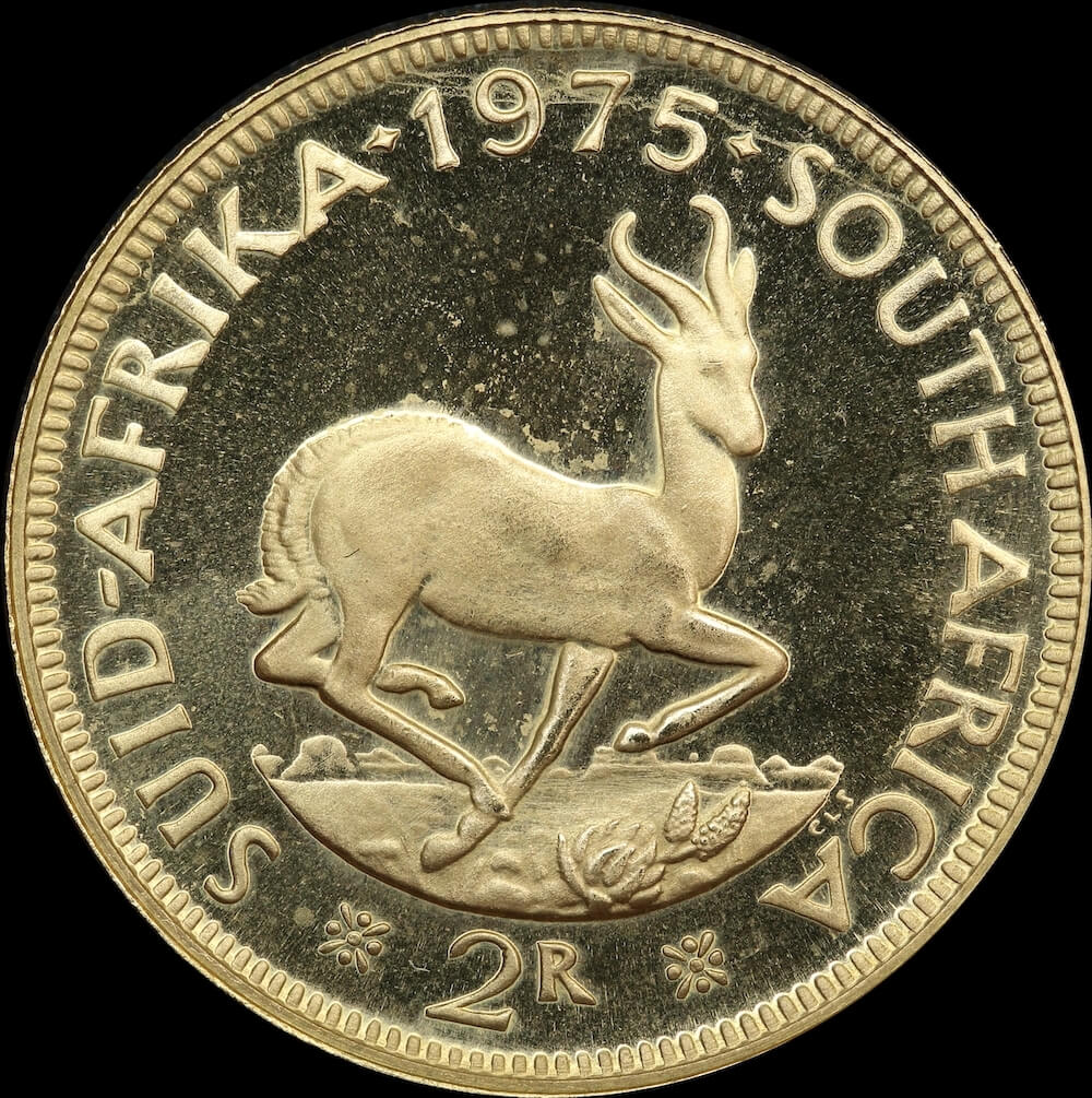 South Africa 1975 Gold Proof 2 Rand KM# 64 FDC product image
