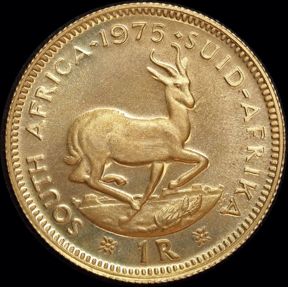 South Africa 1975 Gold 1 Rand KM# 63 Uncirculated product image