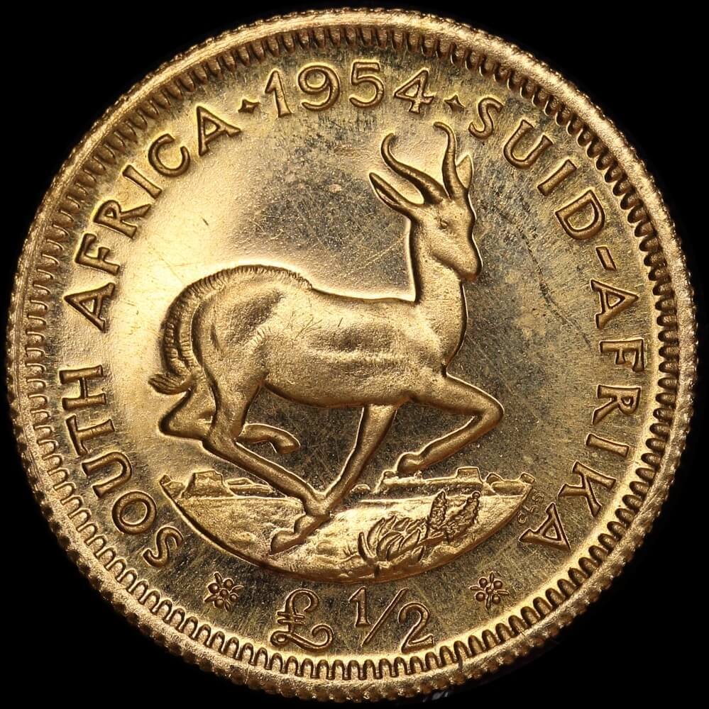 South Africa 1954 Gold Half Pound KM# 53 Uncirculated product image