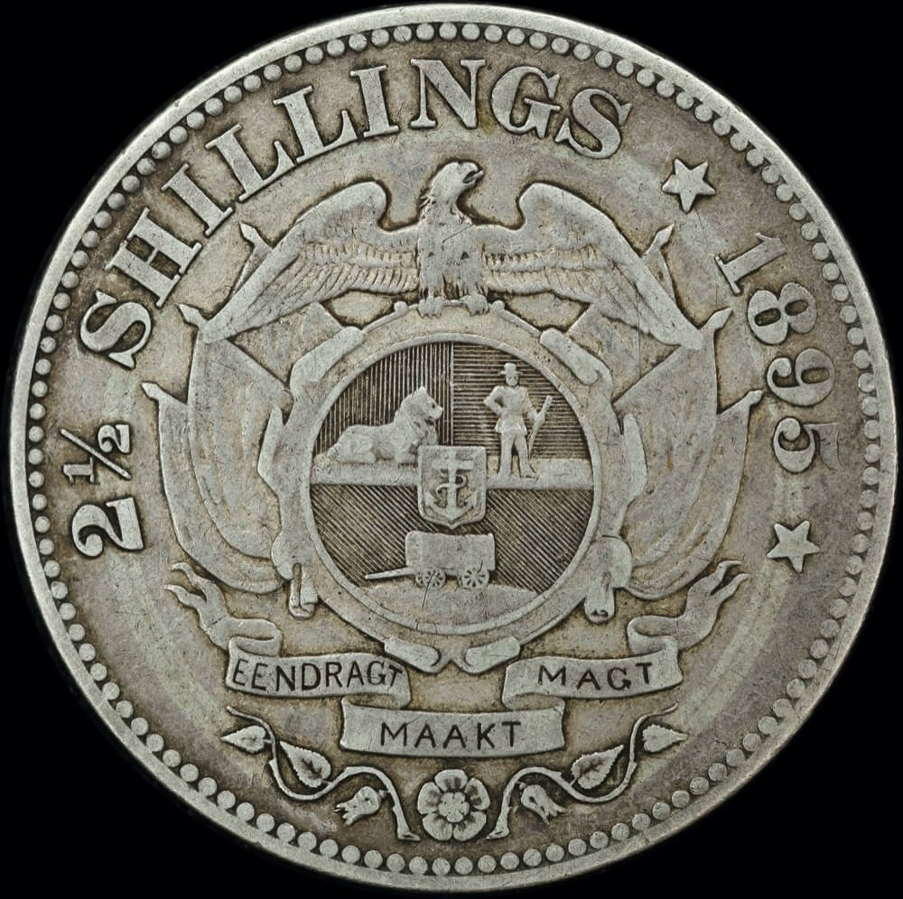 South Africa 1895 Silver Half Crown KM# 7 about VF product image