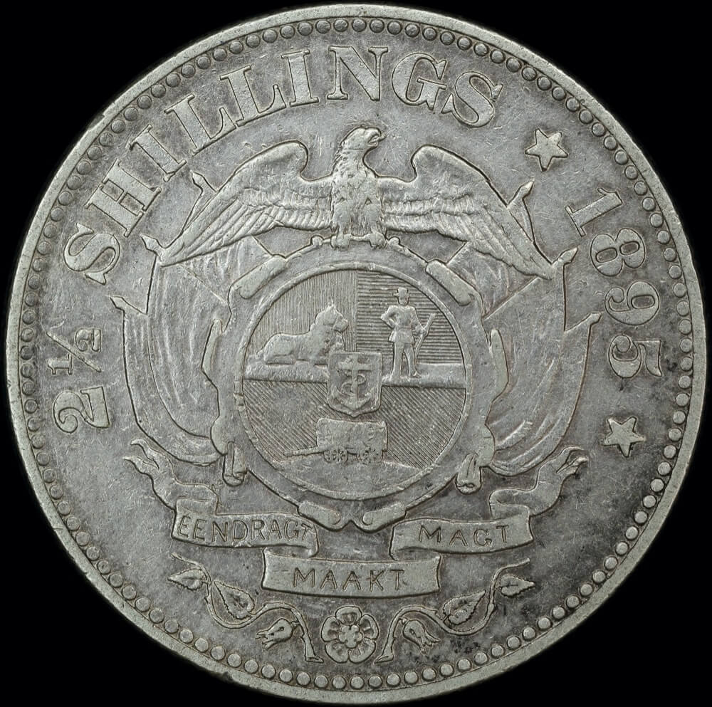 South Africa 1895 Silver Half Crown KM# 7 good VF product image