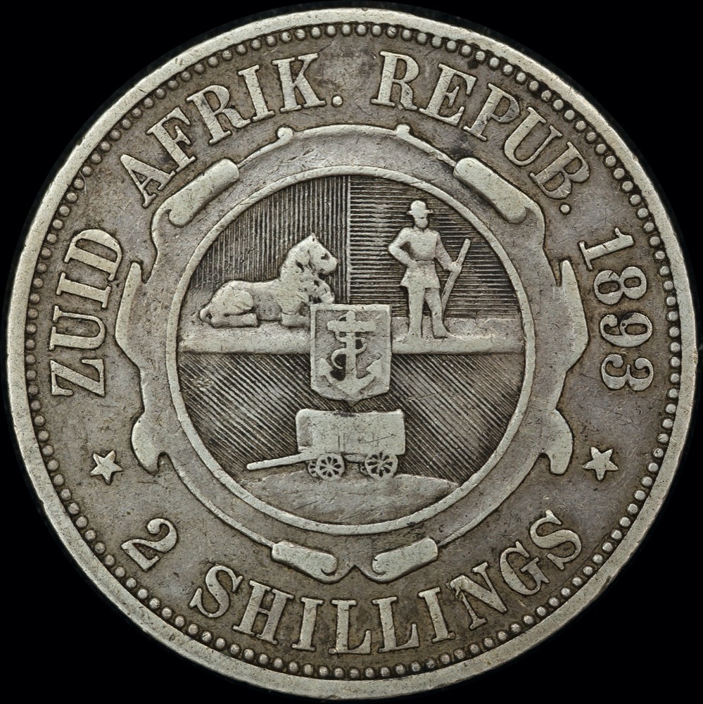 South Africa 1893 Silver 2 Shillings KM# 6 Fine product image