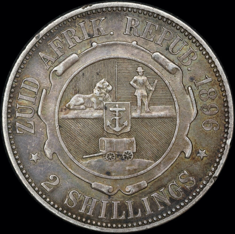 South Africa 1896 Silver 2 Shillings KM# 6 about VF product image