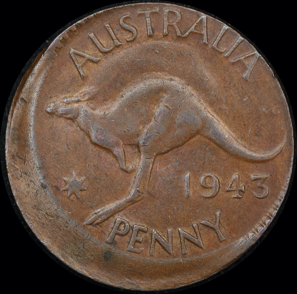 1943-Y Penny 5mm Off strike Extremely Fine product image