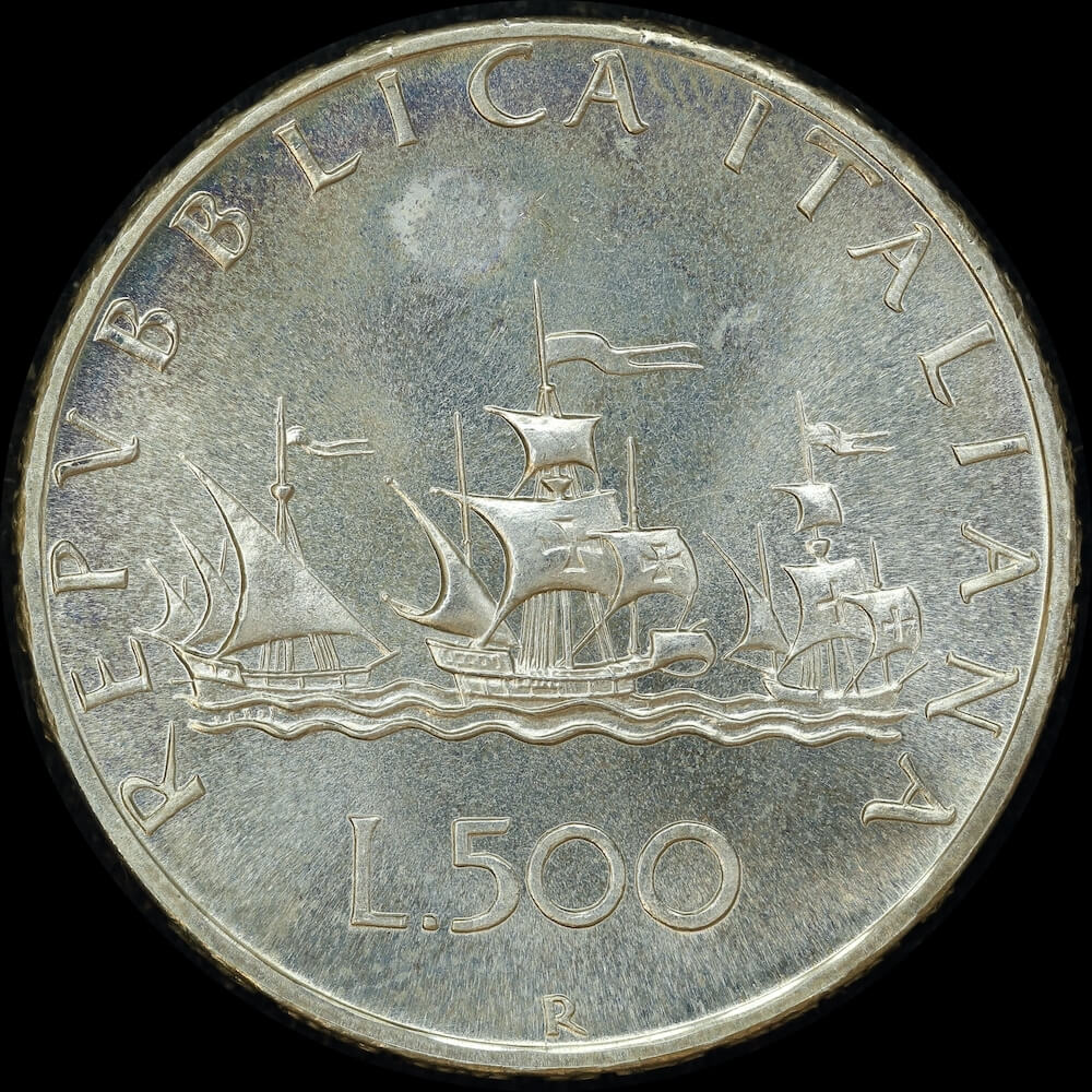 Italy 1969 Silver 500 Lire KM# 98 Choice Uncirculated product image