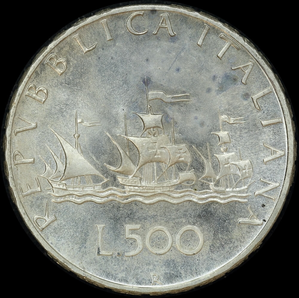 Italy 1968 Silver 500 Lire KM# 98 Choice Uncirculated product image