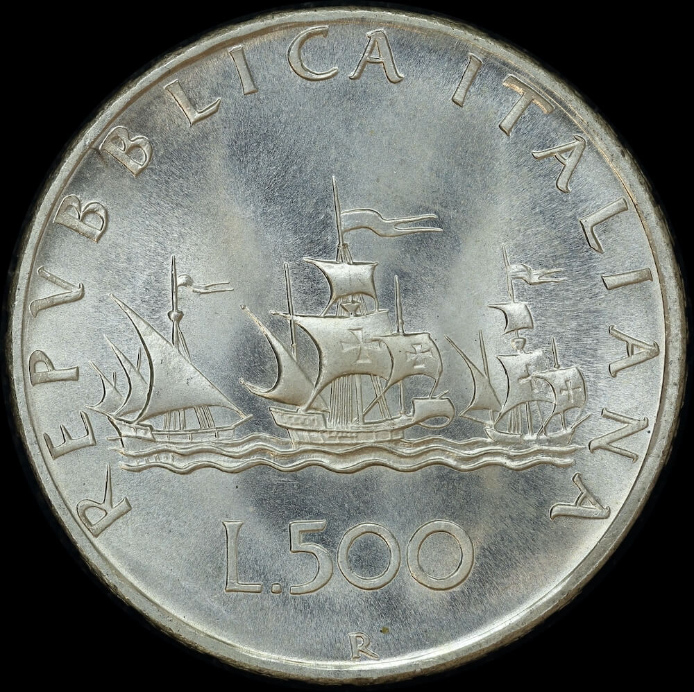 Italy 1970 Silver 500 Lire KM# 98 Choice Uncirculated product image