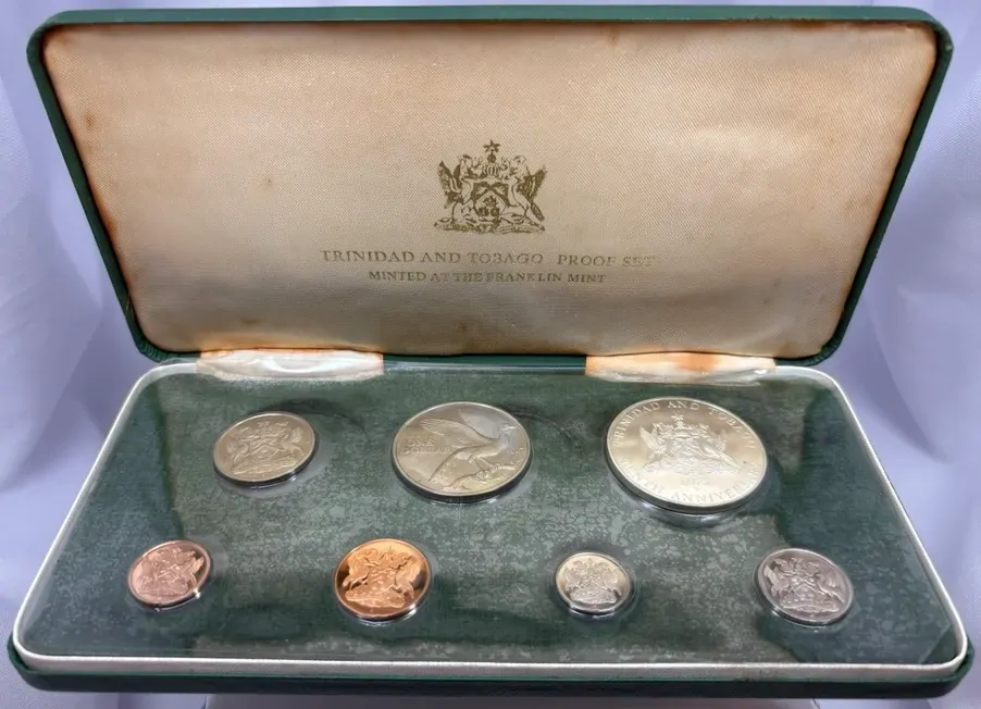 Trinidad and Tobago 1972 7 Coin Proof Set includes Silver 5 Dollars product image