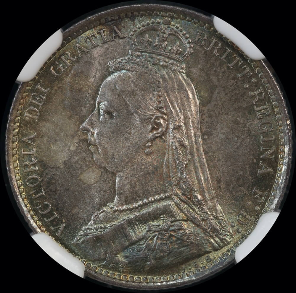 1889 Silver Sixpence Victoria S#3929 NGC MS65 product image