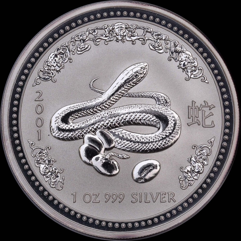 2001 Silver Lunar One Ounce Specimen Coin Snake product image