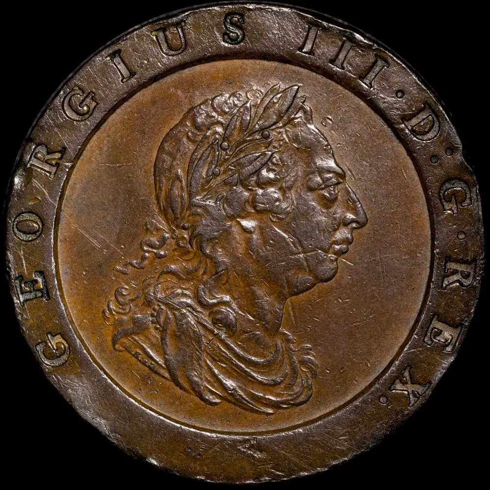 1797 Copper Twopence King George III S# 3776 good VF product image