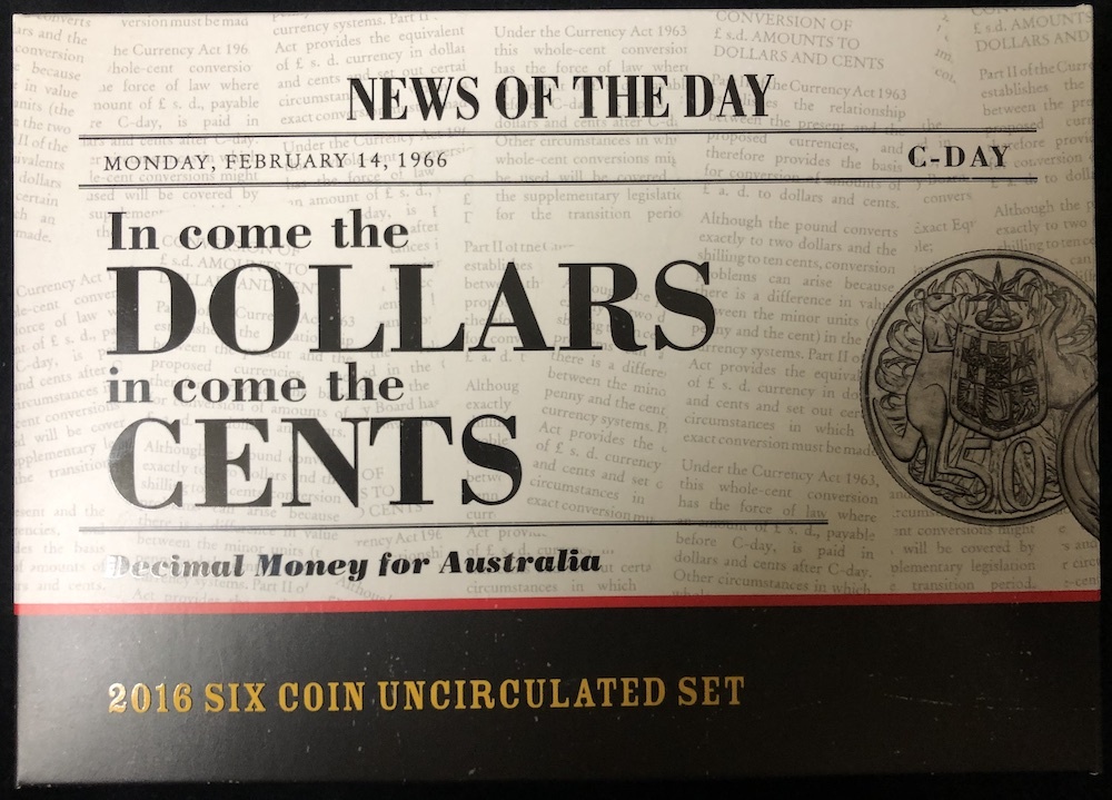Australia 2016 Uncirculated Mint Coin Set In Come the Dollars In Come the Cents product image
