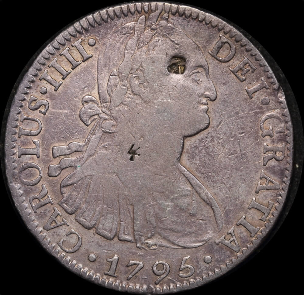 Mexico 1795 Silver 8 Reales KM# 109 Chopmarks good Fine product image