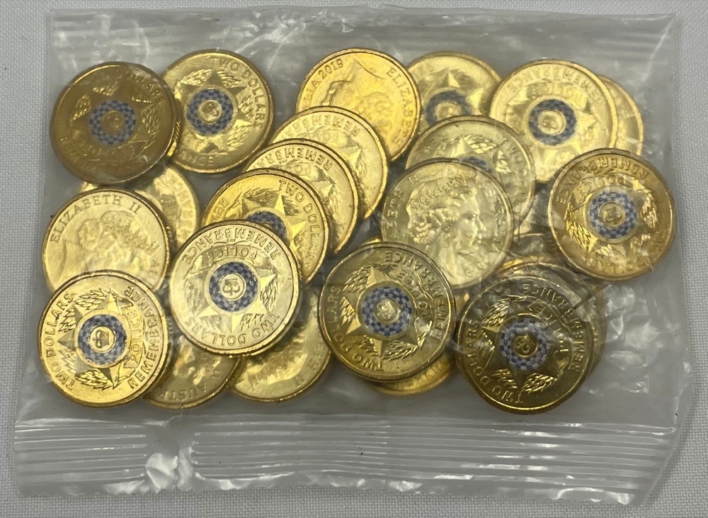 2019 Coloured $2 Security Bag of 25 Coins Police Remembrance Day product image