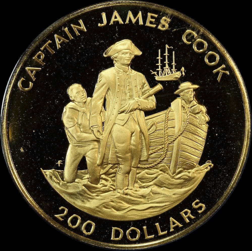 Cook Islands 1978 Gold Proof 200 Dollars KM#22 Captain James Cook product image