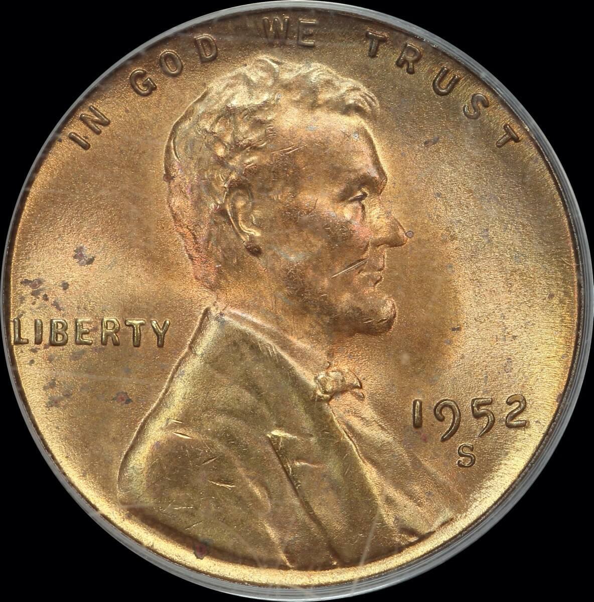 United States 1952-S Copper Cent KM# A 132 PCGS MS64RD product image