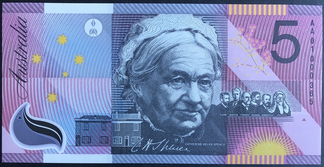 2001 $5 Note Centenary of Federation AA01 1st Prefix ex NPA Tender MacFarlane/Evans R219TN Uncirculated product image