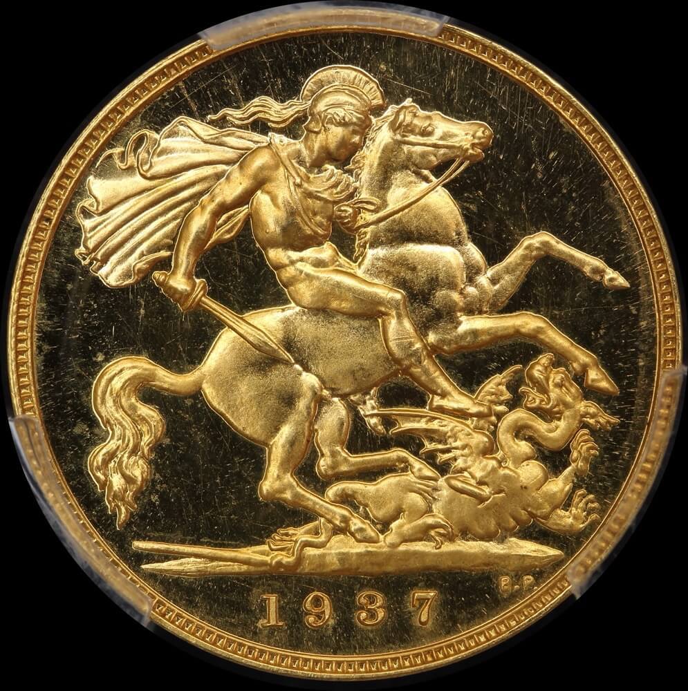 1937 Gold Proof Half Sovereign George VI S#4077 PCGS PR65CA product image