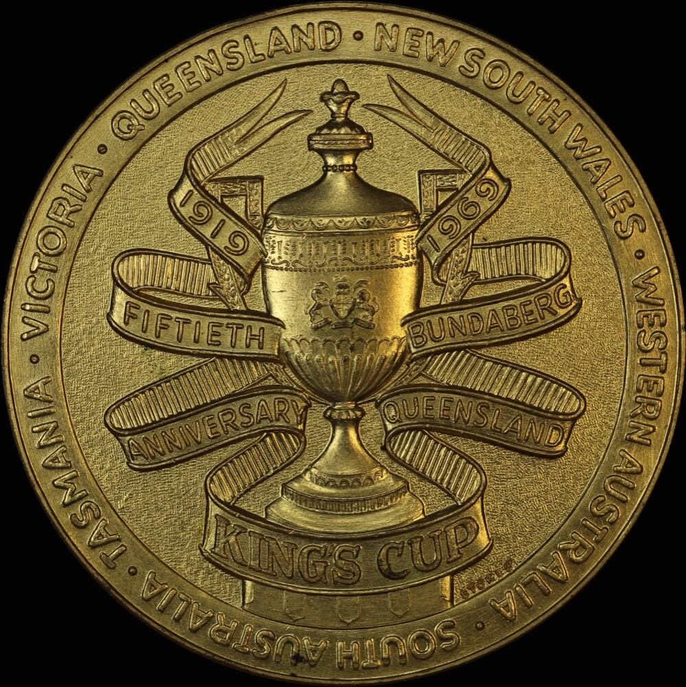 1969 Australian Eight-Oared Championship - King's Cup Medal in Gilt Base Metal by Stokes product image