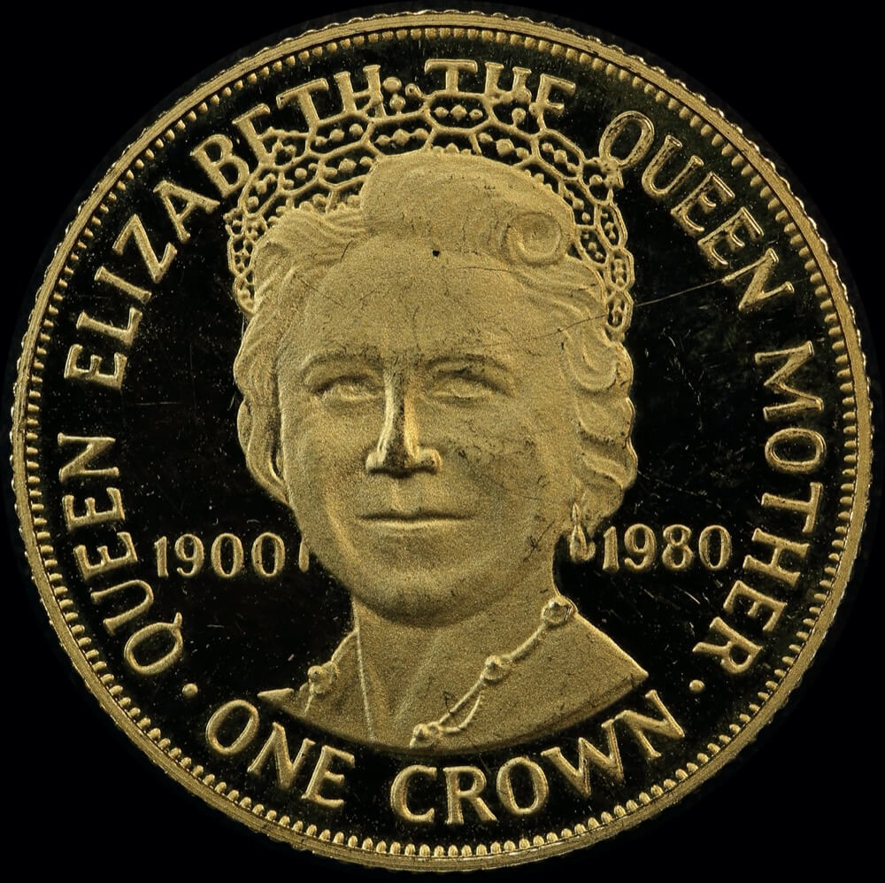 Isle of Man 1980 Gold Crown KM#68d Queen Mother 80th Birthday product image