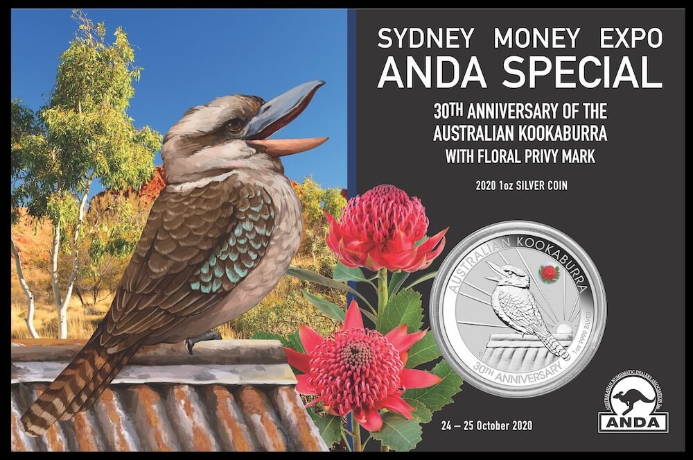 2020 Silver One Ounce Unc Privy Mark Waratah Sydney Money Expo Special product image