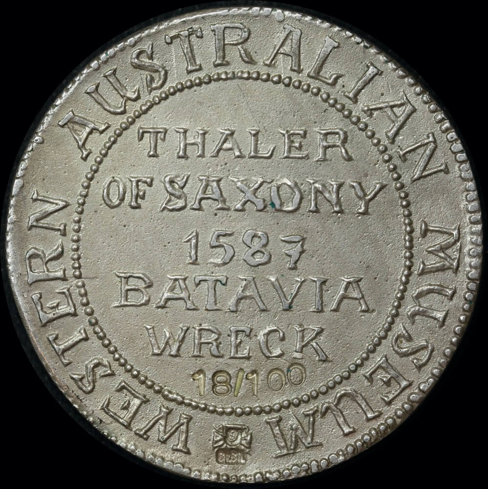 WA Museum Silver Medallion ca 1980's 1587 Saxony Thaler ex Batavia Shipwreck C# W/3 Uncirculated product image