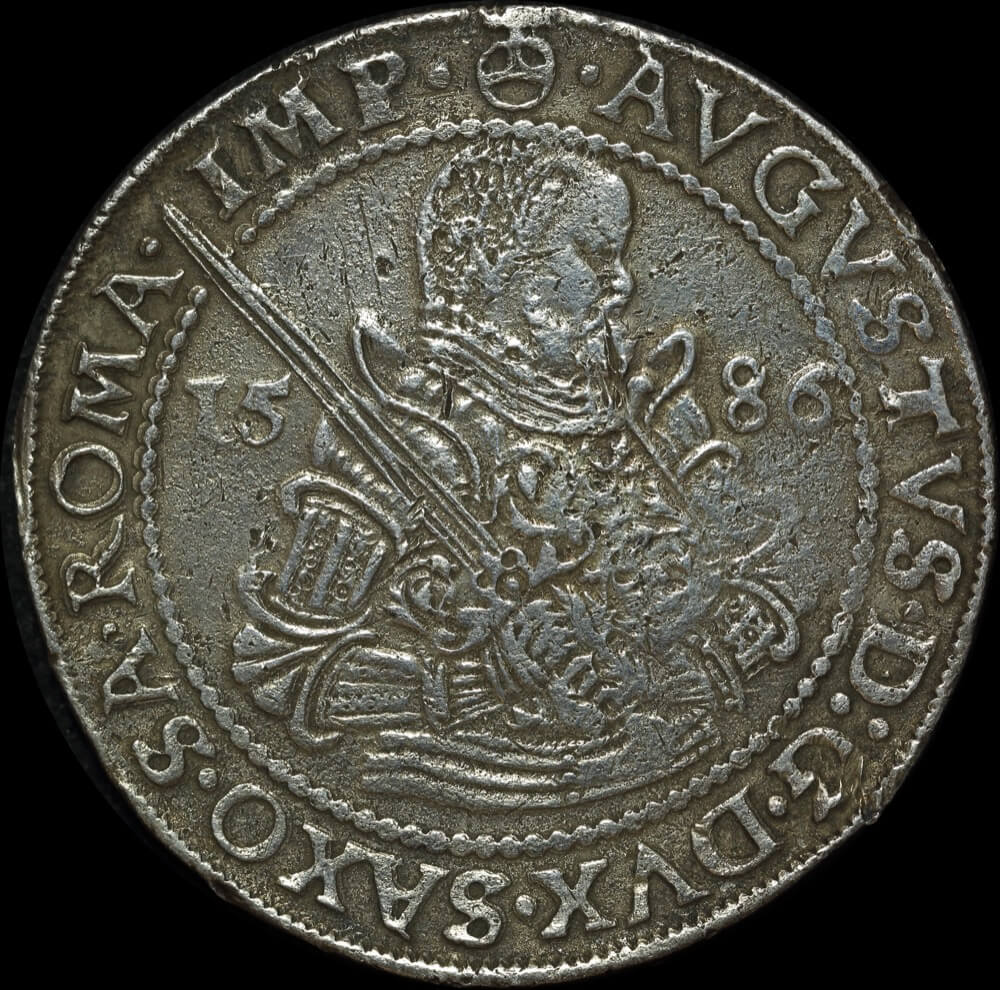 German States (Saxony Albertine) 1586 Silver Thaler ex Batavia shipwreck Dav# 9798 Very Fine product image
