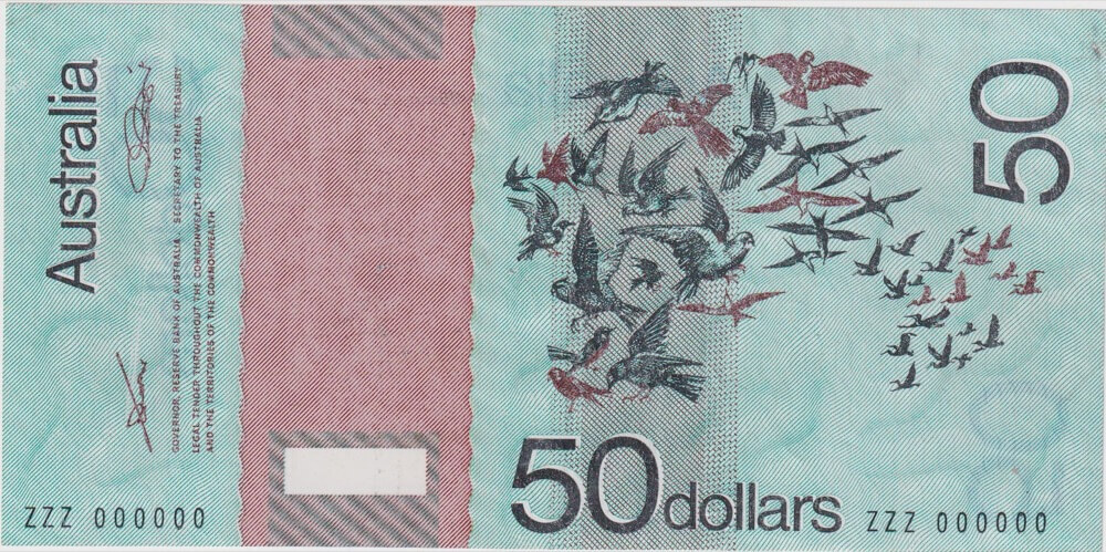 Australia 1977 50 Dollar Polymer Test Note Mark 4a about EF product image