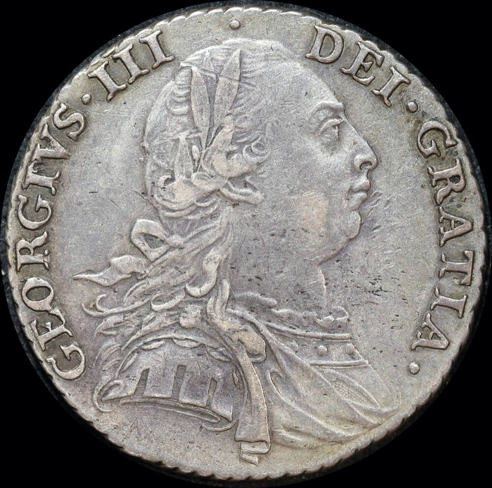 1787 Silver Shilling George III S#3743 With Semee good VF product image