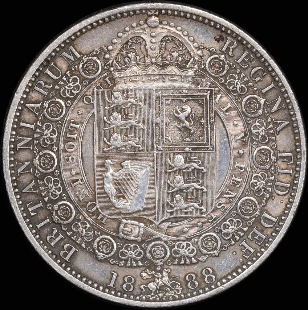 1888 Silver Half Crown Victoria S#3924 Extremely Fine product image