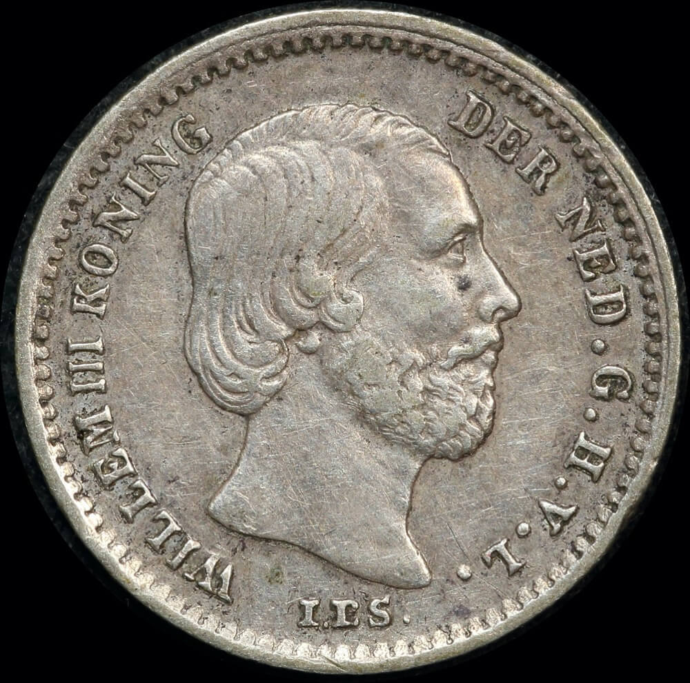 Netherlands 1868 Silver 5 Cents KM# 91 good EF product image