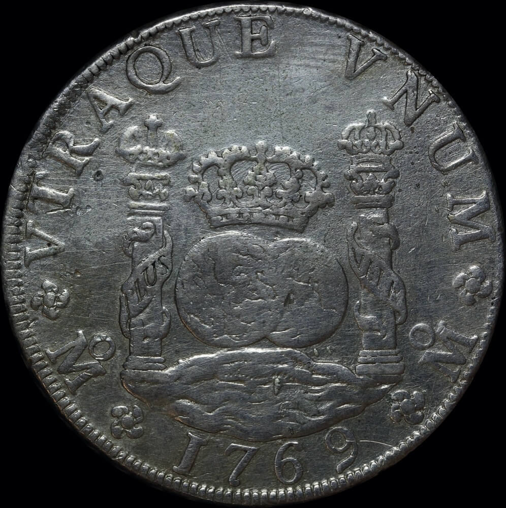 Mexico 1769 Silver 8 Reales / Pillar Dollar KM# 105 Very Fine product image